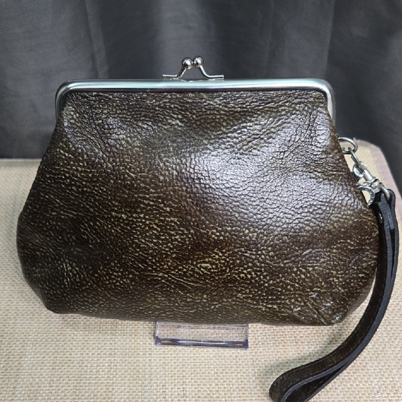 Patricia Nash Brown and Blue Embossed Floral Clutch - Picture 2 of 9